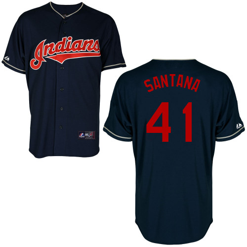 Carlos Santana #41 Youth Baseball Jersey-Cleveland Indians Authentic Alternate Navy Cool Base MLB Jersey